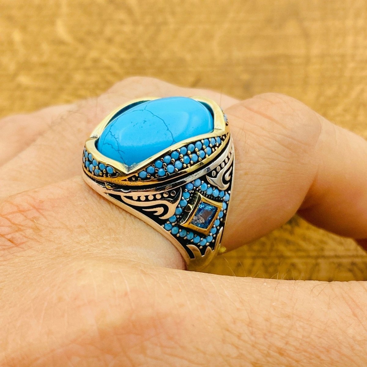 Men's Natural Turquoise Ring - TryAladdin