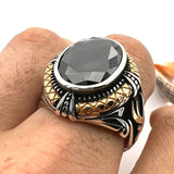 Men's Onyx Silver Ring - TryAladdin