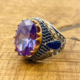 Men’s Oval Amethyst Ottoman Ring - TryAladdin