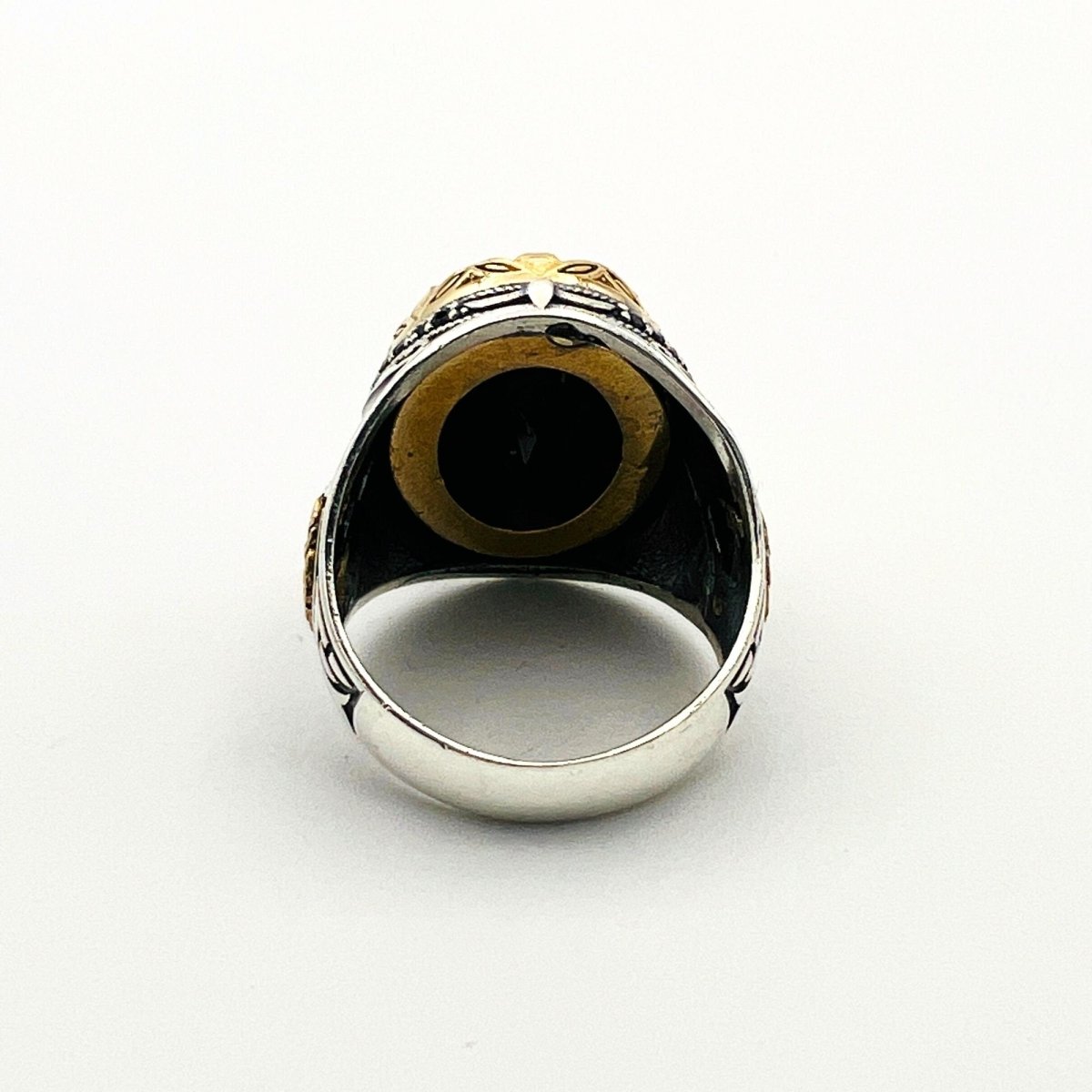 Men's Oval Onyx Silver Ring - TryAladdin