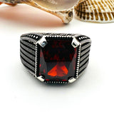 Men's Red Ruby Stone Ring - TryAladdin