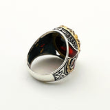 Men's Ruby Stone Silver Ring - TryAladdin