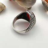 Men's Ruby Stone Silver Ring - TryAladdin