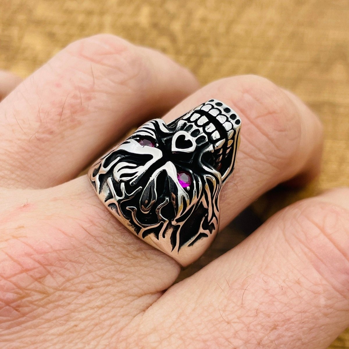 Men's Skull 925 Sterling Silver Ring - TryAladdin