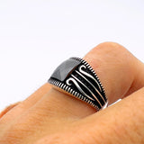 Men’s Square Black Zircon Ring - TryAladdin