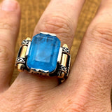 Men's Turkish Turquoise Handmade Silver Ring - TryAladdin