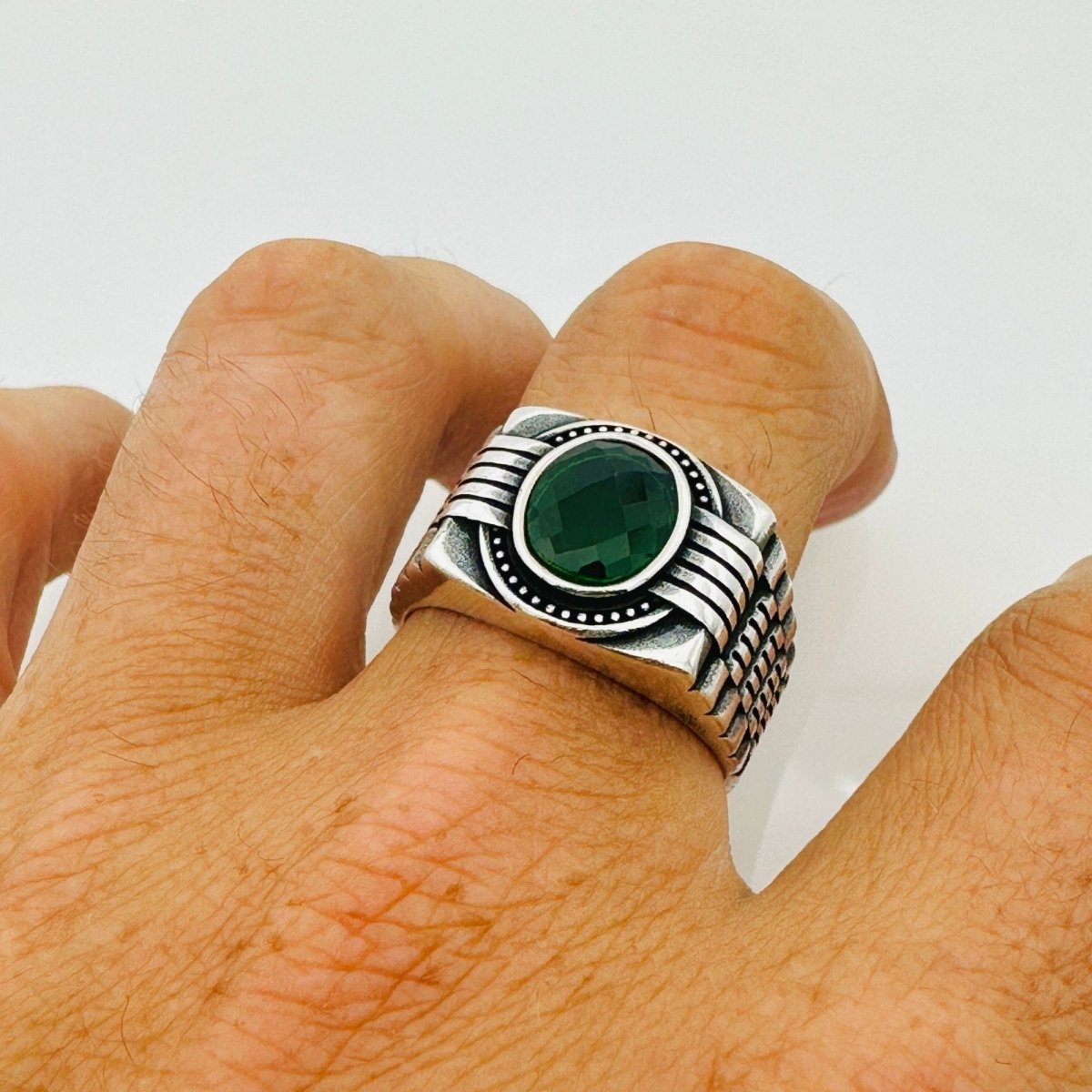 Men's Turquoise Sterling Silver Ring - TryAladdin