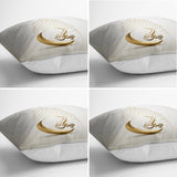 Modern Runner and Cushion Pillow Cover Set with Crescent Design and Ramadan Motif - TryAladdin