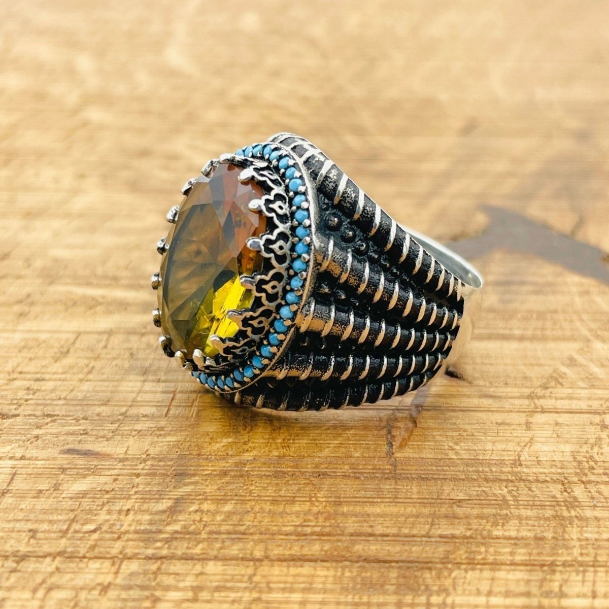 Multi - Color Zultanite Stone Men's Ring - TryAladdin