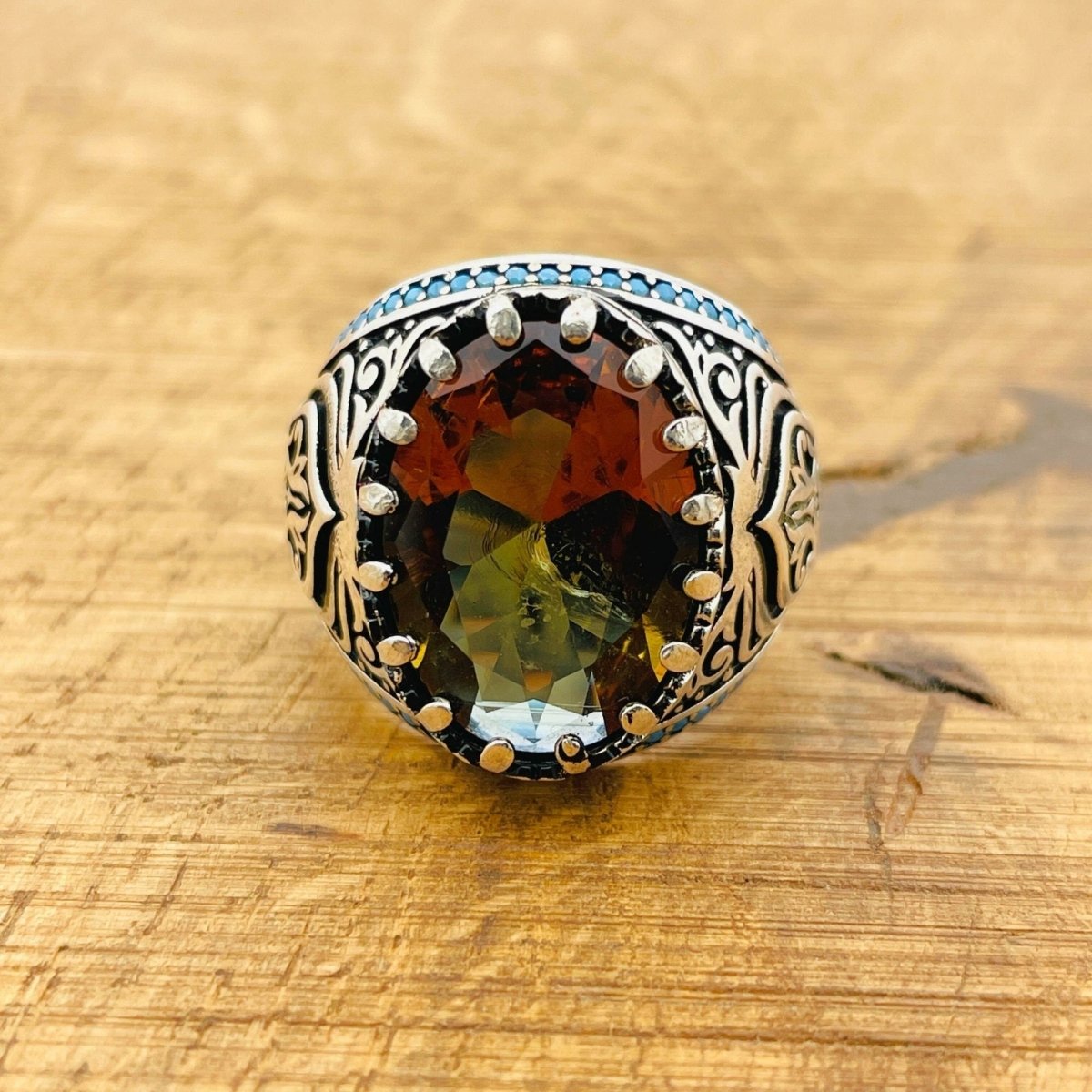 Multi - Color Zultanite Stone Men's Ring - TryAladdin