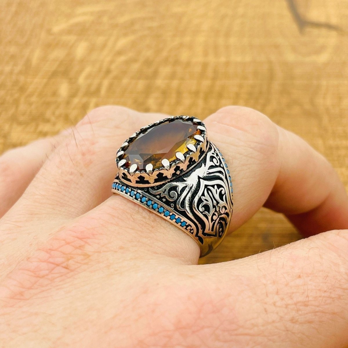 Multi - Color Zultanite Stone Men's Ring - TryAladdin