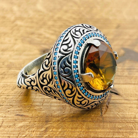 Multi - Color Zultanite Stone Men's Ring - TryAladdin