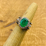 Multi Stone Ring, Emerald & Aqua Oval - TryAladdin