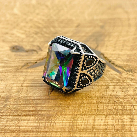 Mystic Topaz Silver Ring - TryAladdin