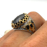 Onyx Men's Silver Ring - TryAladdin