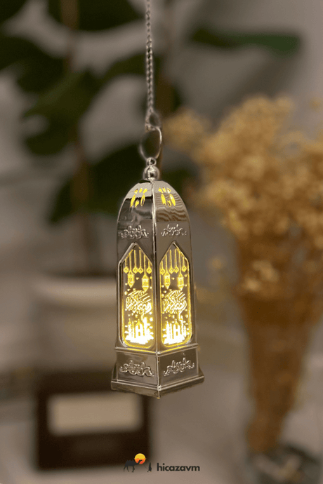 Oval Ramadan Decorative Lantern (Silver) - TryAladdin