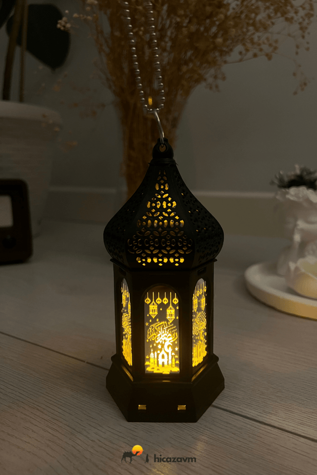 Oval Ramadan Deocrative Lantern with Ceiling Shades (Black) - TryAladdin