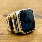 Sapphire Square Stone Men's Ring - TryAladdin