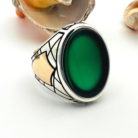 Step into Elegance with our Men's Red Agate Stone Ring - TryAladdin