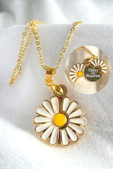 Taki | Personalized Gold Color Lady's Daisy Necklace - TryAladdin