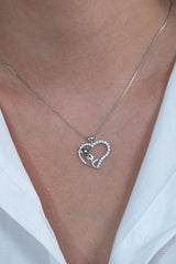 Taki | Silver Necklace with Rose of My Heart Stone, Valentine's Gift - TryAladdin