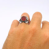 Turkish Handmade Red Agate Stone Ring - TryAladdin