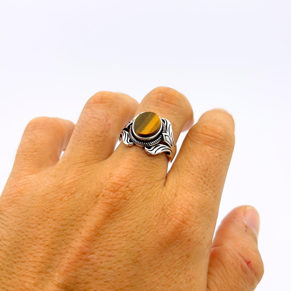 Turkish Tiger's Eye Men's Ring - TryAladdin