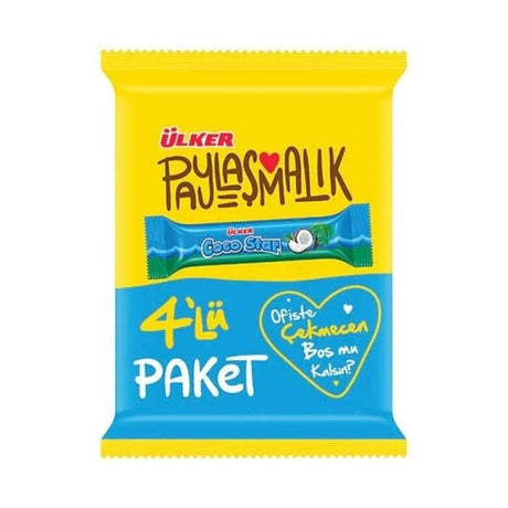 Ulker | Cocostar Chocolate Bar with Coconuts 4x25g - TryAladdin