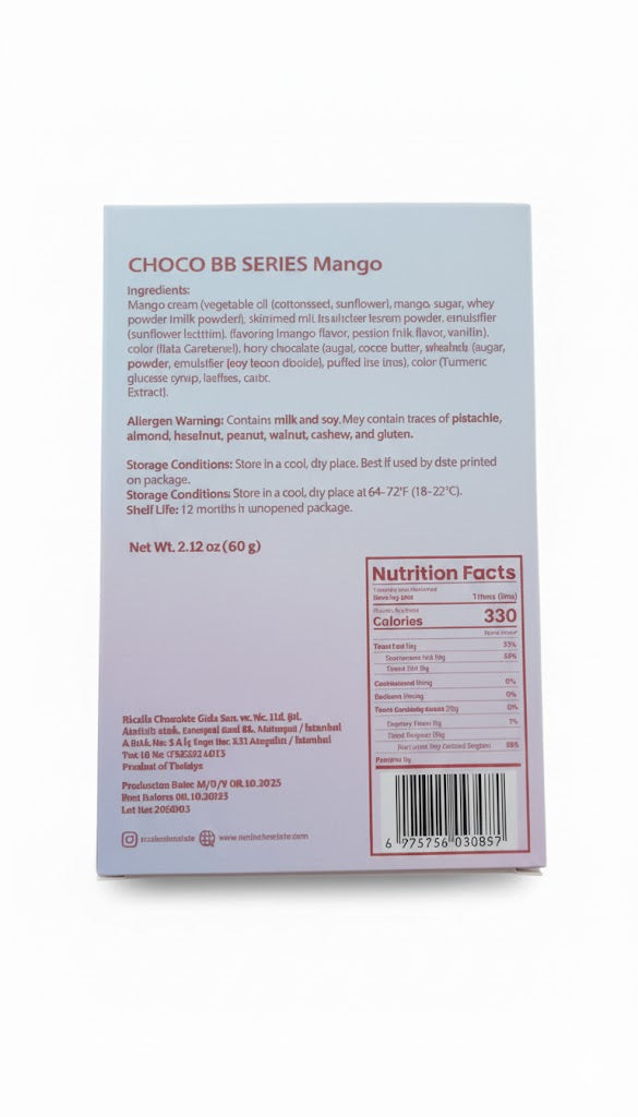Ricolle Babbulu (BB) Series Mango Popping Candy Chocolate - 2.12oz (60g)