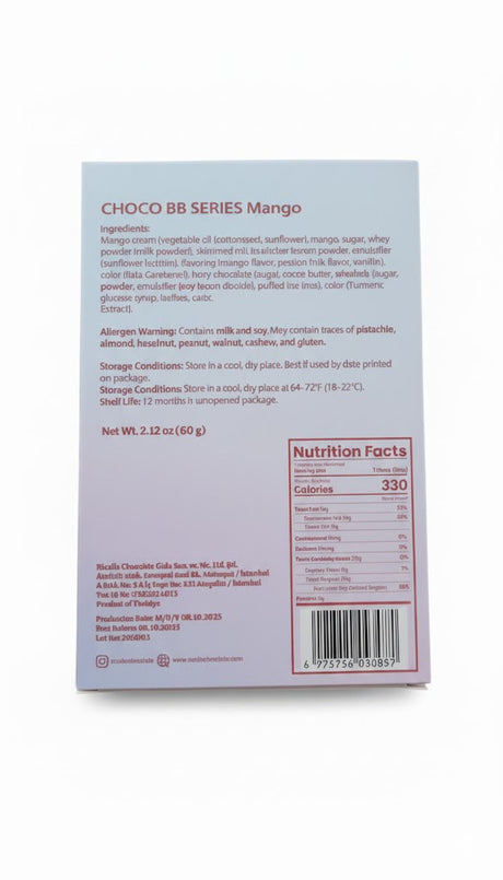 Ricolle Babbulu (BB) Series Mango Popping Candy Chocolate - 2.12oz (60g)