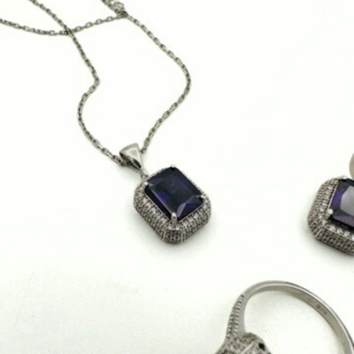 Women's Amethyst Silver Jewelry Set - TryAladdin