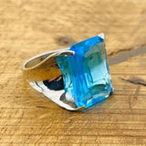 Women's Aquamarine Stone Ring - TryAladdin