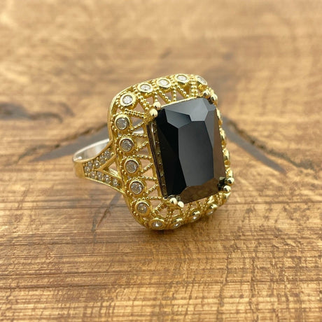 Women's Black Onyx Silver Ring - TryAladdin