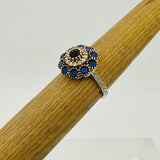 Women's Blue Sapphire Silver Ring - TryAladdin