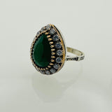 Women's Emerald Silver Ring - TryAladdin