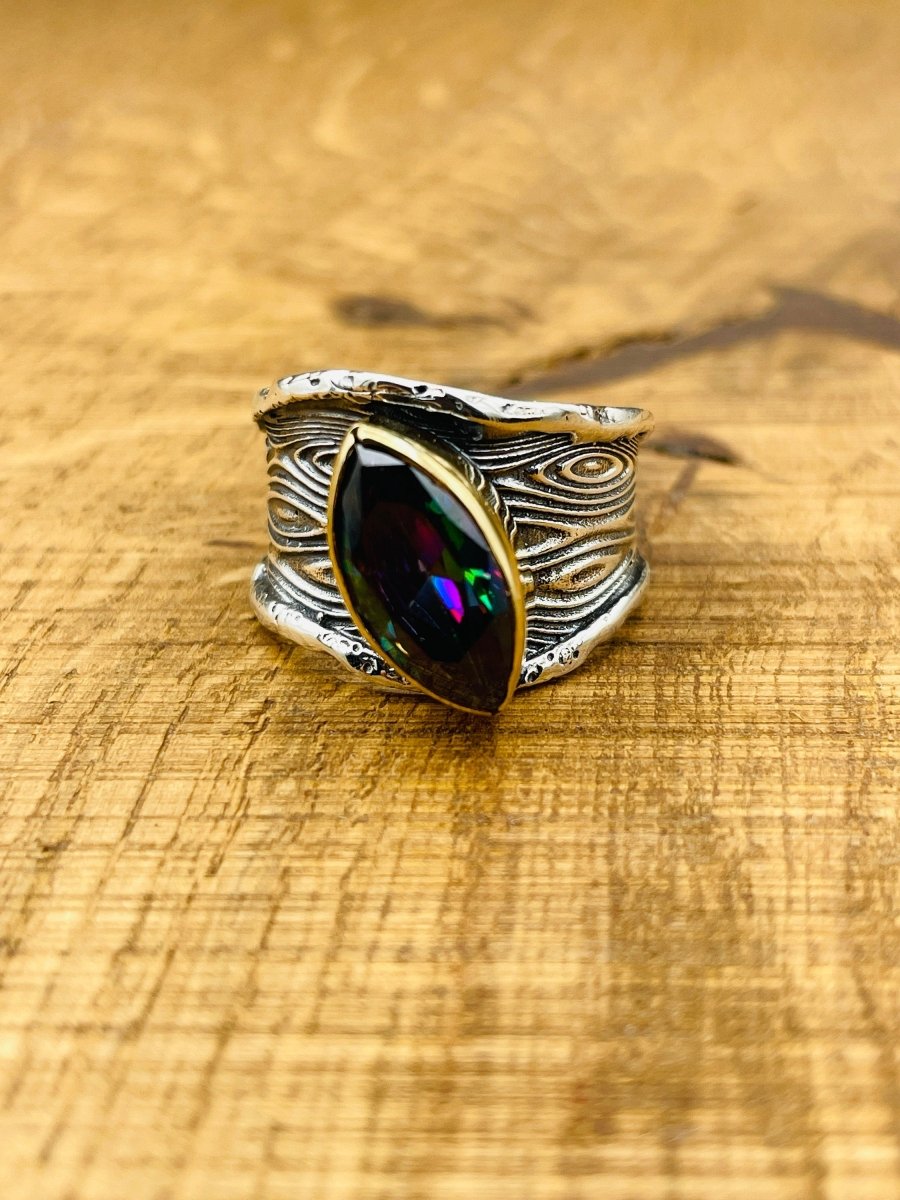 Women's Mystic Topaz Silver Ring - TryAladdin