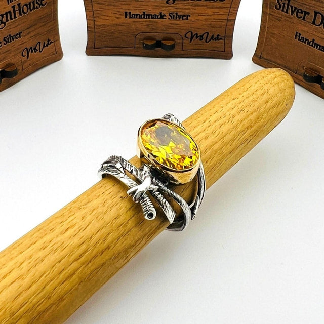 Yellow Citrine Stone Women's Ring - TryAladdin