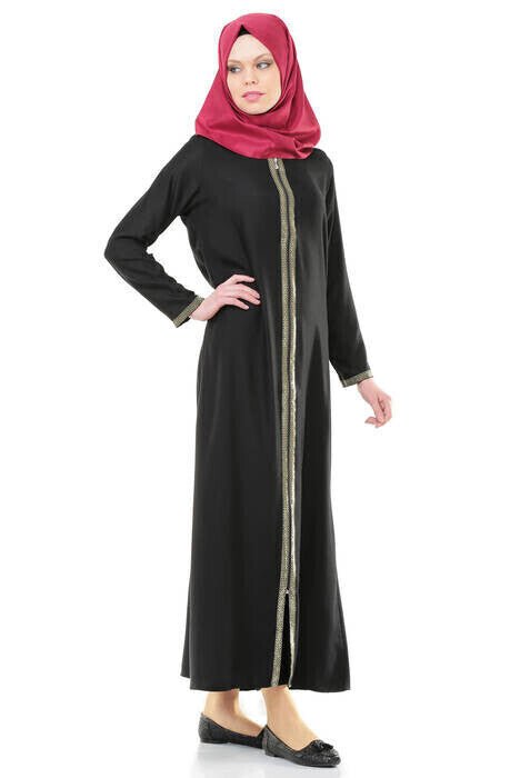 Zippered Black Prayer Dress - TryAladdin