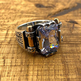 Zircon Stone Silver Men Ring - TryAladdin