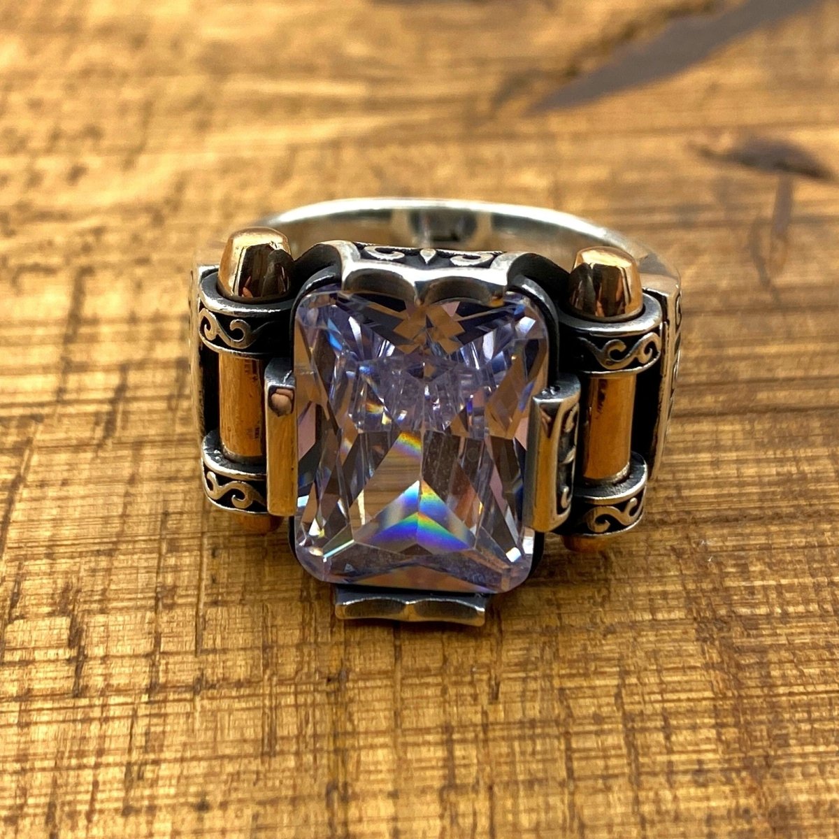 Zircon Stone Silver Men Ring - TryAladdin