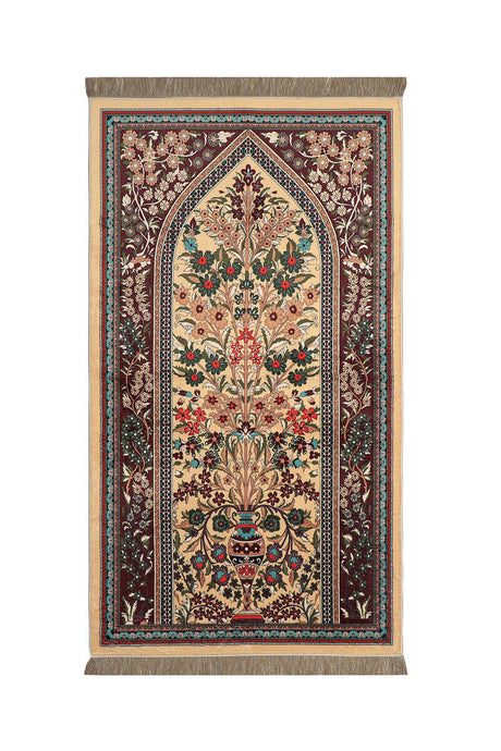 Bursa Ipek | Camel Bamboo Carpet Prayer Rug - TryAladdin