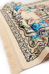 Bursa Ipek | Cream Velvet Carpet Prayer Rug - TryAladdin