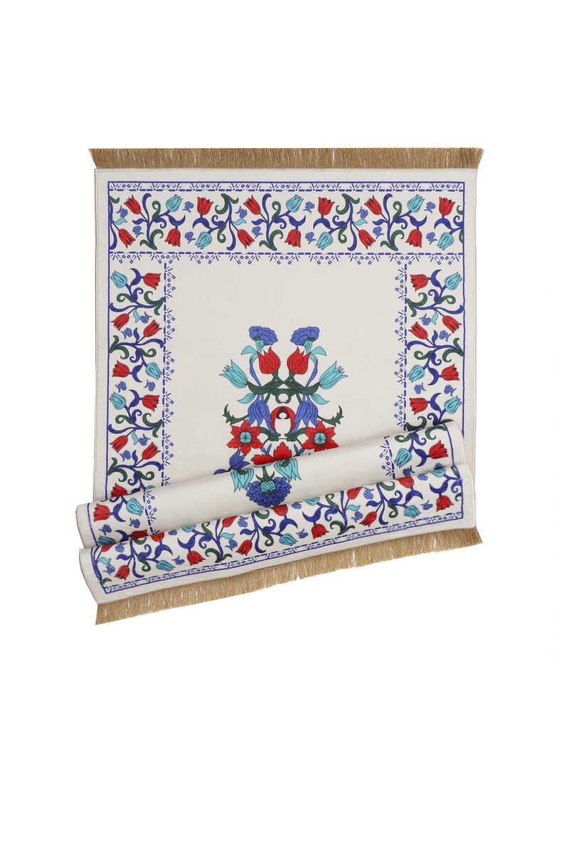 Bursa Ipek | White Bamboo Carpet Prayer Rug - TryAladdin