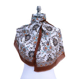 Cintemani Breathable Silk Scarf in Shiny Brown and Vibrant Orange - TryAladdin