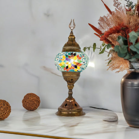 HND Handicraft | Handmade Turkish - Moroccan Mosaic Table Lamp - TryAladdin