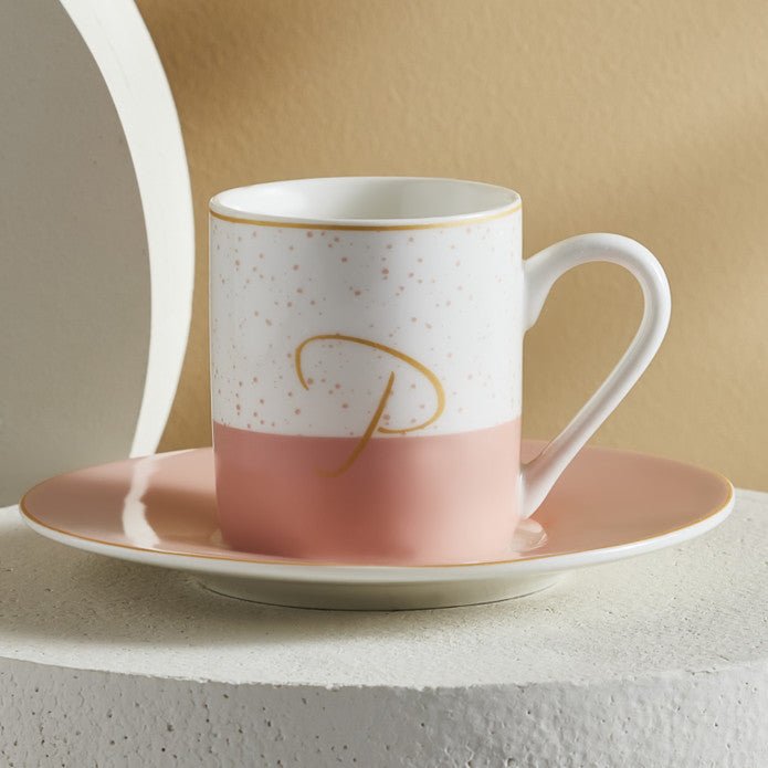 Karaca P Initial Porcelain Coffee Cup - TryAladdin