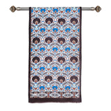 Karanfil Elegant Silk Scarf in Brown & Blue - TryAladdin