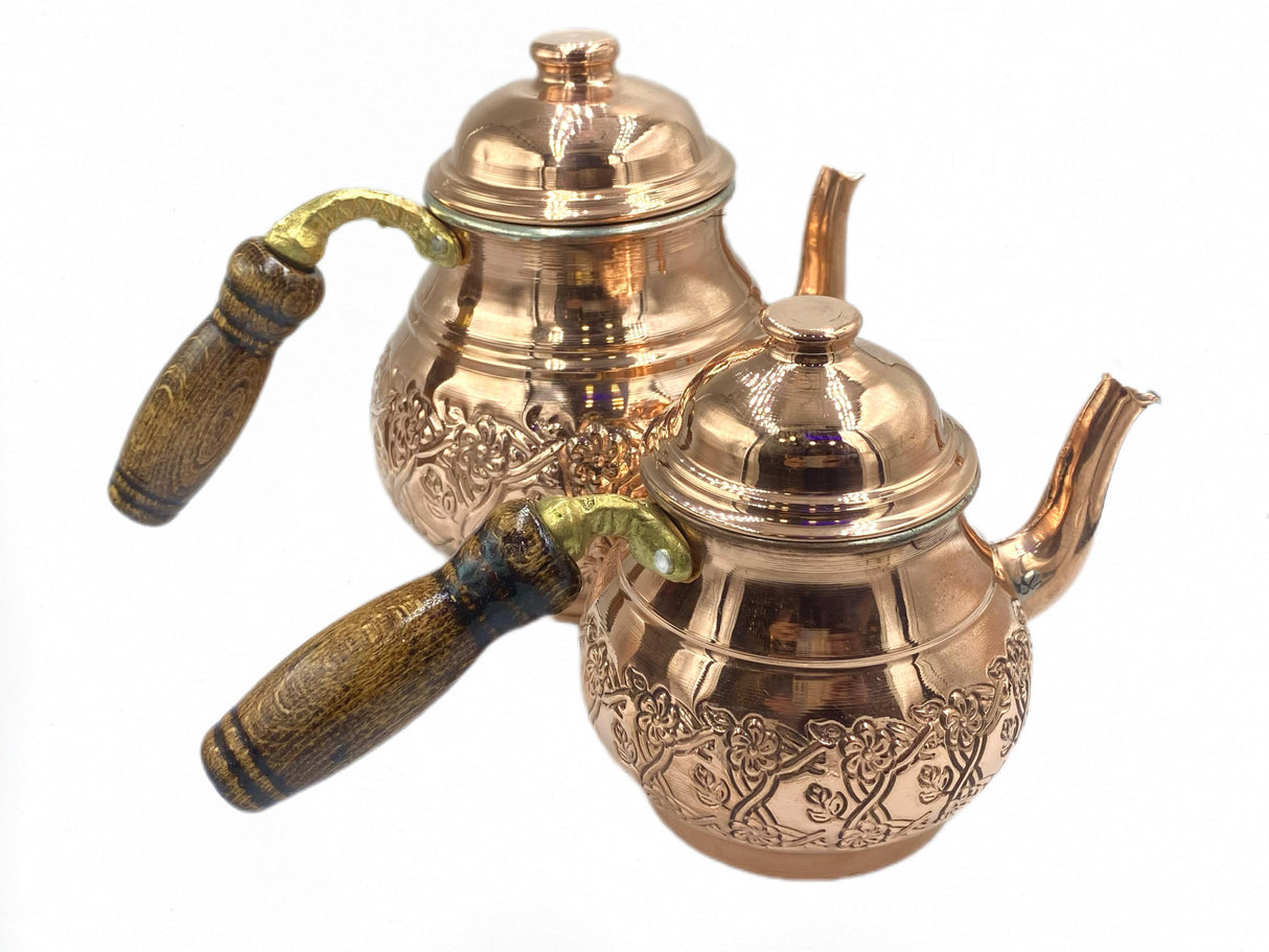 Lavina | Copper 2 Piece Tea Pot with 2 Lids (24 cm) - TryAladdin