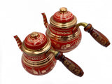 Lavina | Copper Double Turkish Teapot with Erzincan Design - TryAladdin