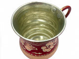 Lavina | Red Copper Cup with Flower Design (9.5 cm) - TryAladdin